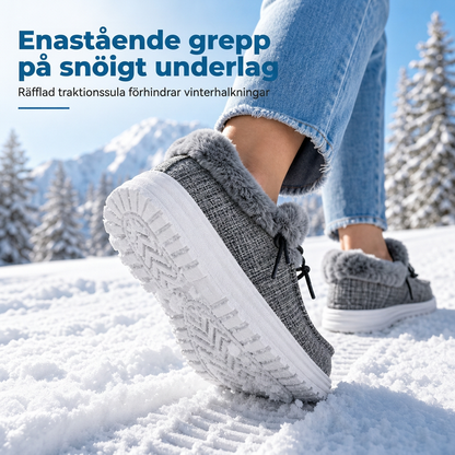 Kvinnliga avslappnade slip-on vinterskor
