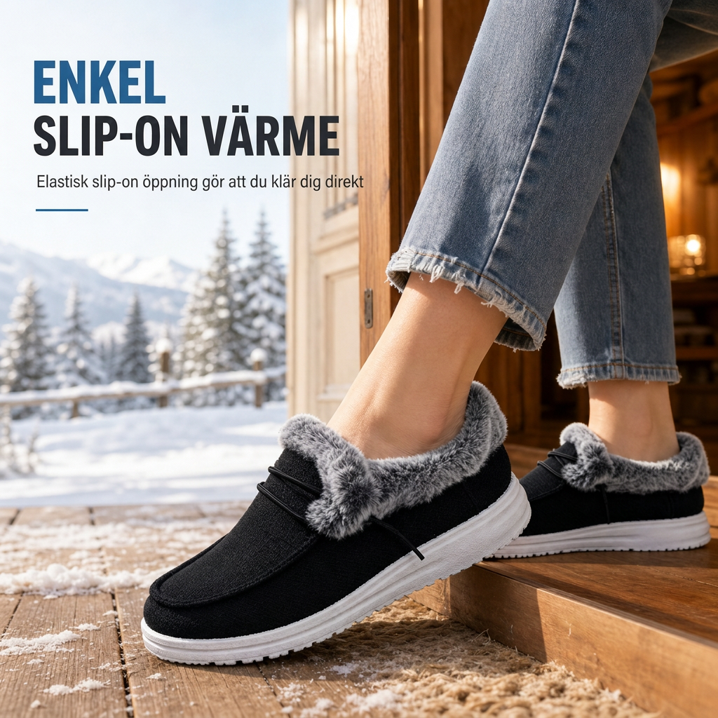 Kvinnliga avslappnade slip-on vinterskor