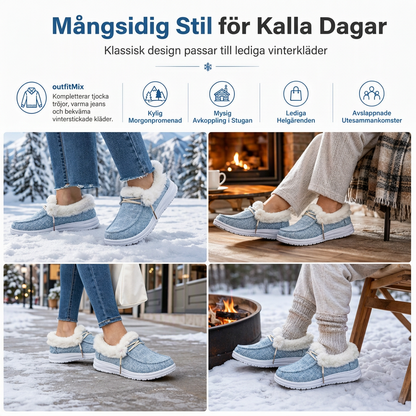 Kvinnliga avslappnade slip-on vinterskor