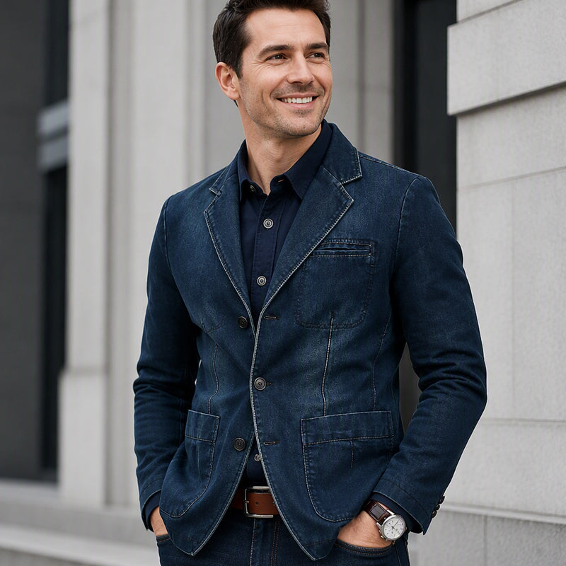 ✈️Fri frakt🍂Höstens bästsäljare|Den Perfekta Balansen Mellan Stil & Komfort – Denim Blazer för Män