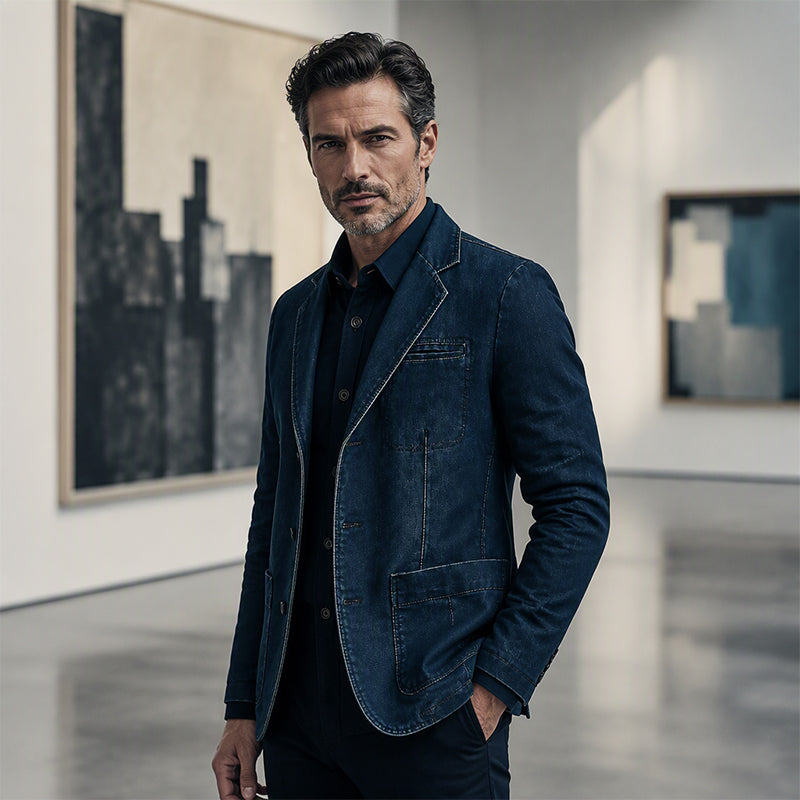 ✈️Fri frakt🍂Höstens bästsäljare|Den Perfekta Balansen Mellan Stil & Komfort – Denim Blazer för Män