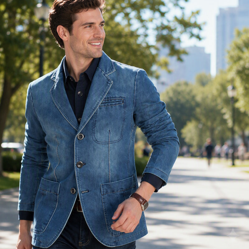 ✈️Fri frakt🍂Höstens bästsäljare|Den Perfekta Balansen Mellan Stil & Komfort – Denim Blazer för Män