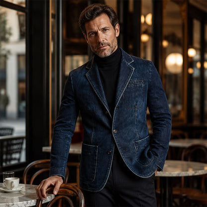 ✈️Fri frakt🍂Höstens bästsäljare|Den Perfekta Balansen Mellan Stil & Komfort – Denim Blazer för Män