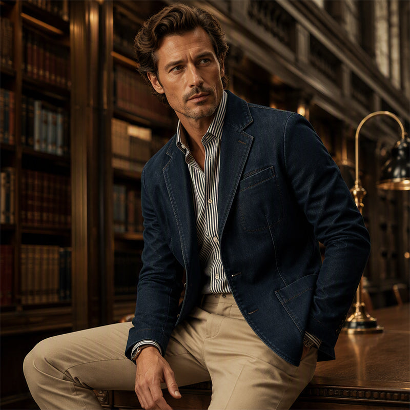 ✈️Fri frakt🍂Höstens bästsäljare|Den Perfekta Balansen Mellan Stil & Komfort – Denim Blazer för Män