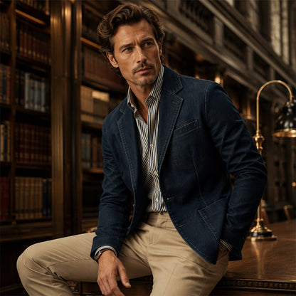 ✈️Fri frakt🍂Höstens bästsäljare|Den Perfekta Balansen Mellan Stil & Komfort – Denim Blazer för Män