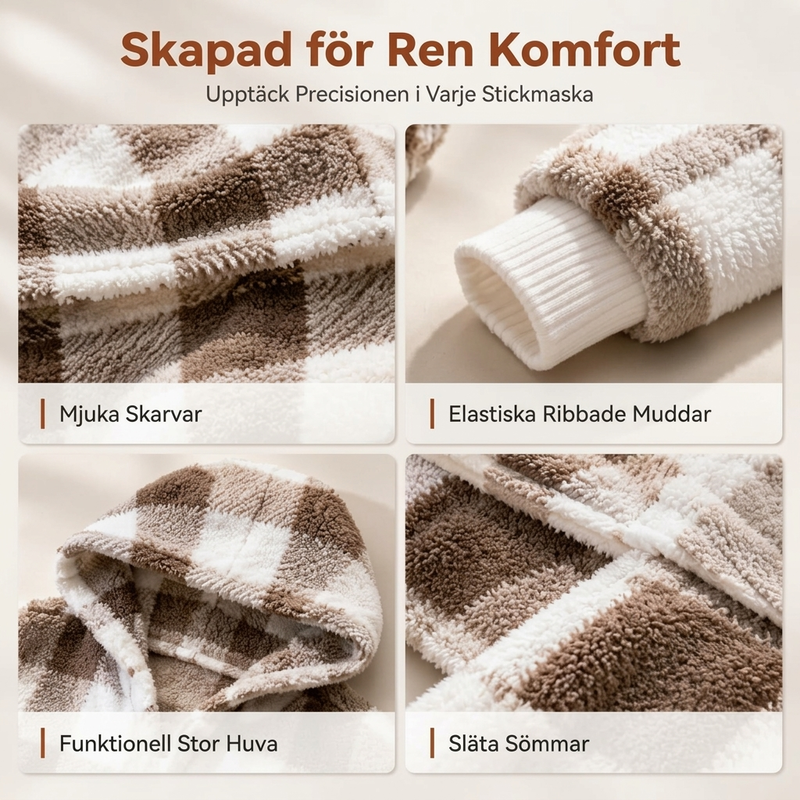 Damernas löskopplade rutiga färgblockade huvkofta