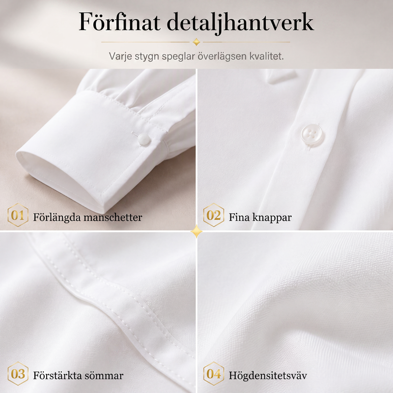 Elegant långärmad topp med knytning vid halsen för kvinnor