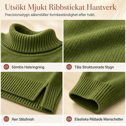 Lös stickad turtleneck-tröja för kvinnor