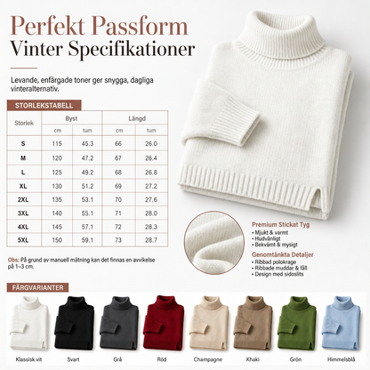 Lös stickad turtleneck-tröja för kvinnor