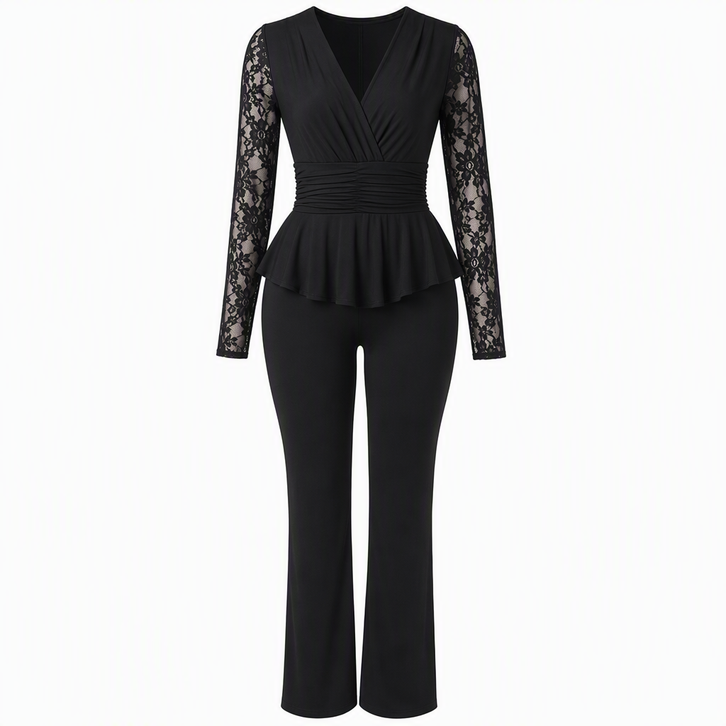 📢🎉50 % rabatt!!!🛍️✨Elegant tvådelat byxset för damer