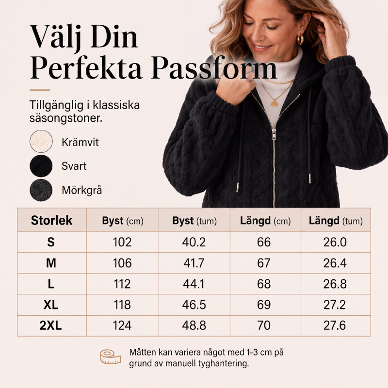 Kvinnors lediga, varma och luddiga jacka med huva