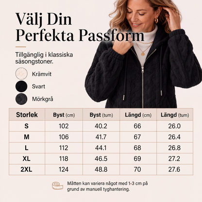 Kvinnors lediga, varma och luddiga jacka med huva
