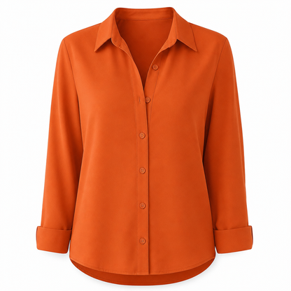 Kvinnor Elegant Casual Långärmad Button Up Blus