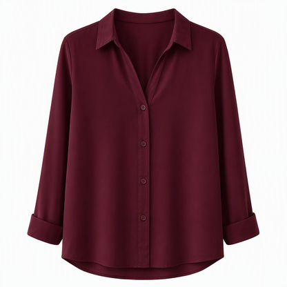 Kvinnor Elegant Casual Långärmad Button Up Blus