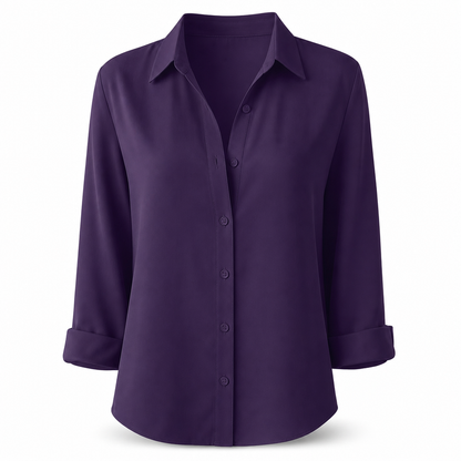 Kvinnor Elegant Casual Långärmad Button Up Blus