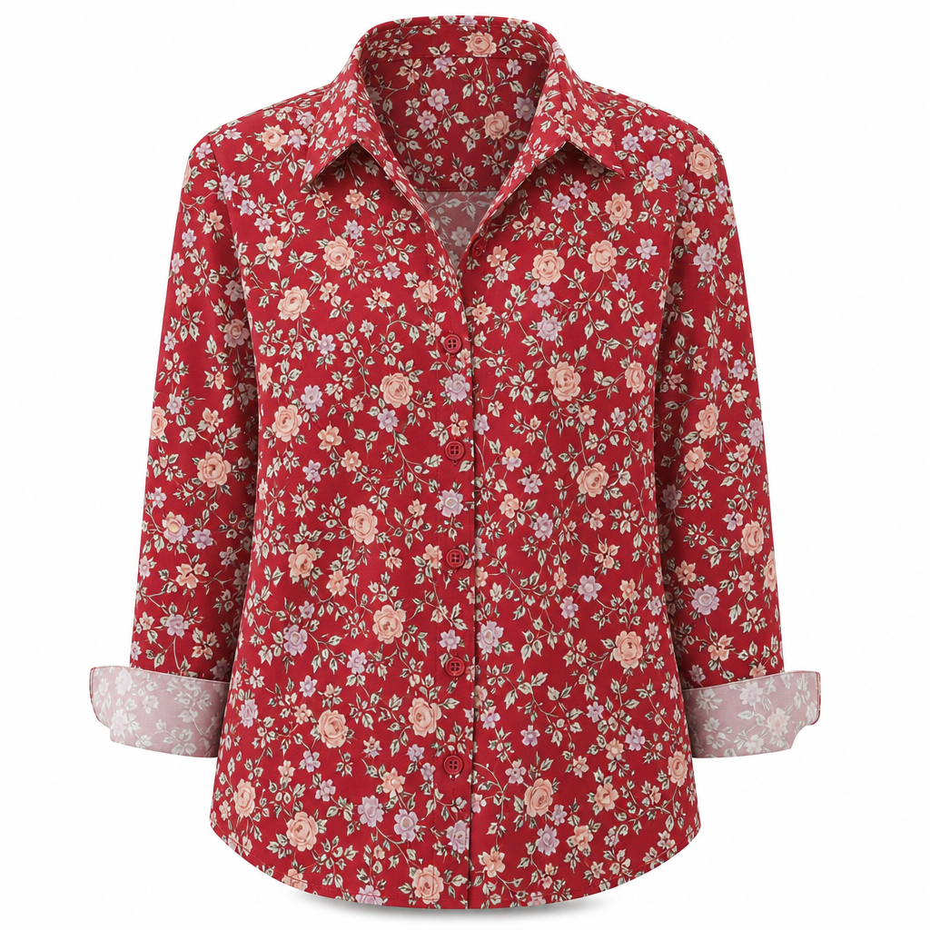 Kvinnor Elegant Casual Långärmad Button Up Blus