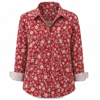Kvinnor Elegant Casual Långärmad Button Up Blus