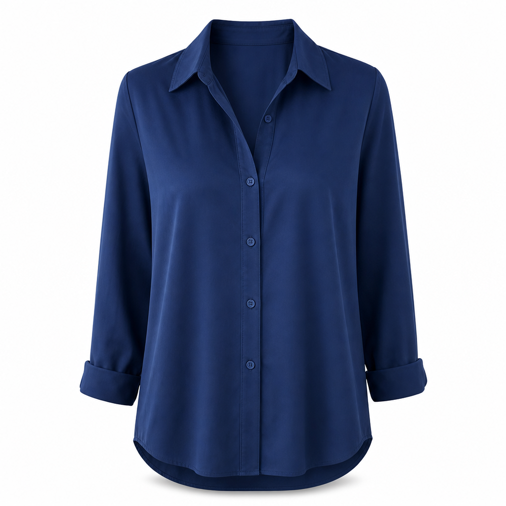 Kvinnor Elegant Casual Långärmad Button Up Blus