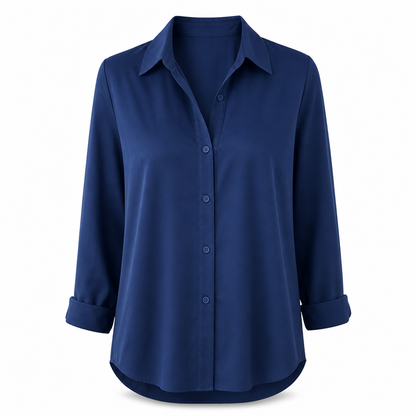 Kvinnor Elegant Casual Långärmad Button Up Blus