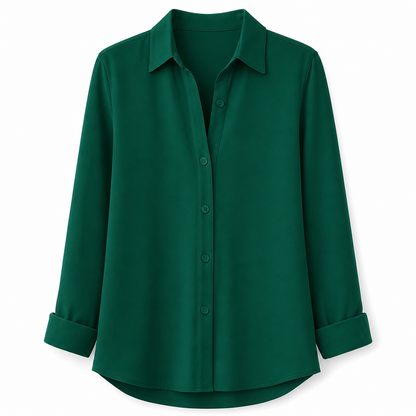 Kvinnor Elegant Casual Långärmad Button Up Blus