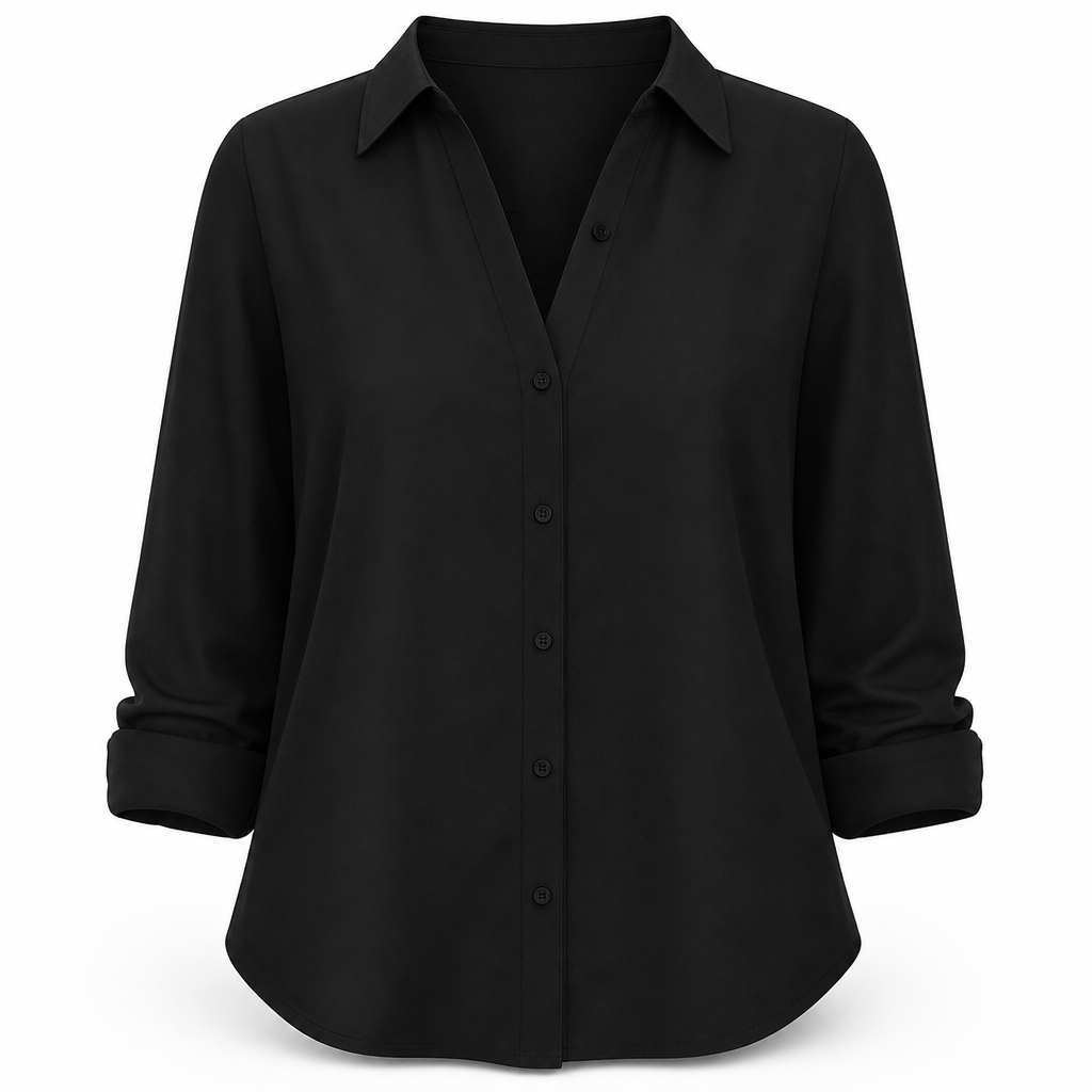 Kvinnor Elegant Casual Långärmad Button Up Blus