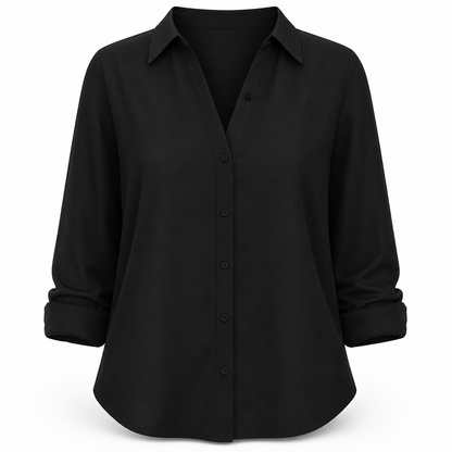 Kvinnor Elegant Casual Långärmad Button Up Blus