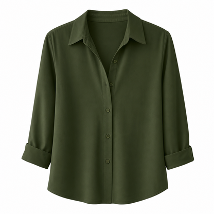 Kvinnor Elegant Casual Långärmad Button Up Blus