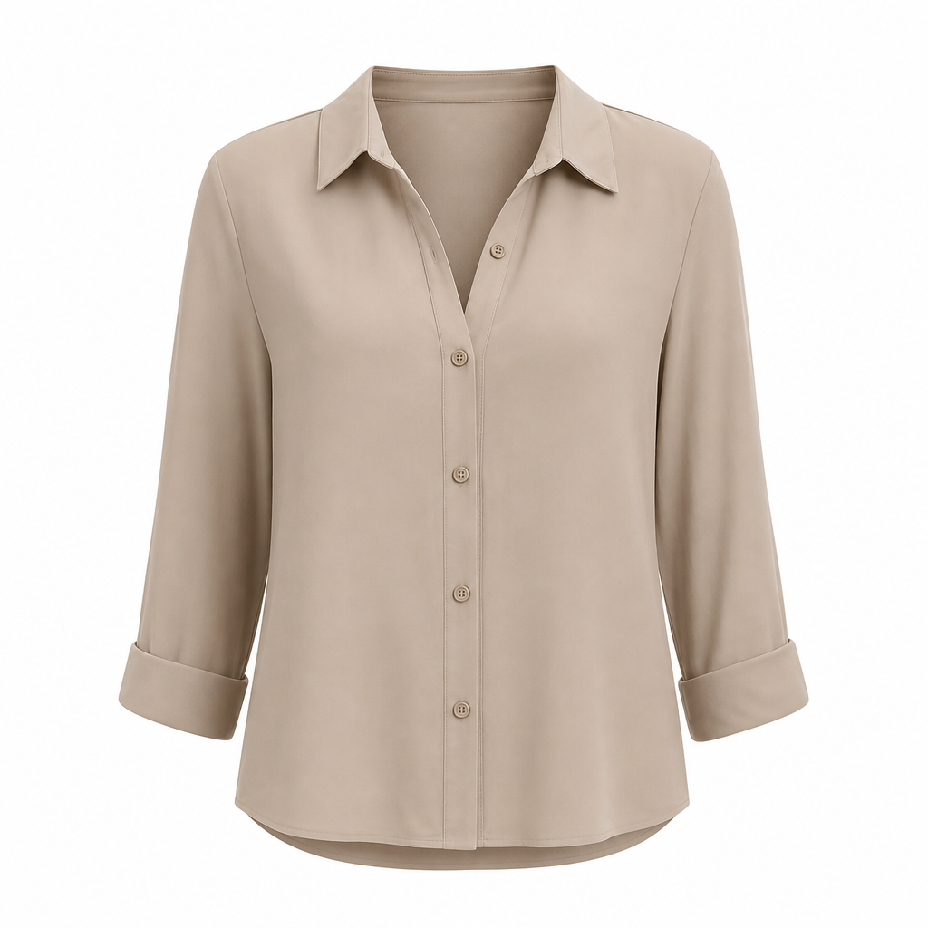 Kvinnor Elegant Casual Långärmad Button Up Blus