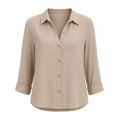 Kvinnor Elegant Casual Långärmad Button Up Blus