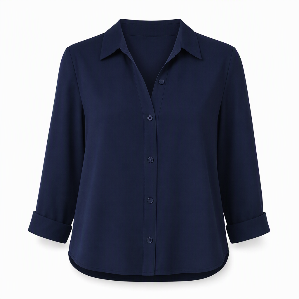 Kvinnor Elegant Casual Långärmad Button Up Blus