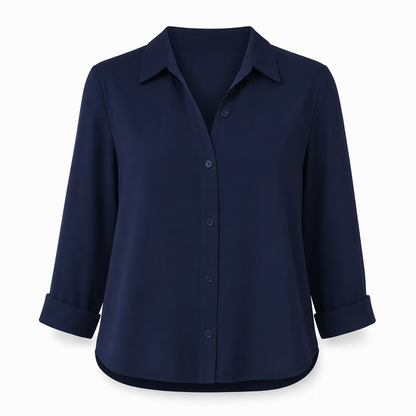 Kvinnor Elegant Casual Långärmad Button Up Blus