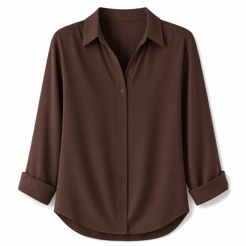 Kvinnor Elegant Casual Långärmad Button Up Blus