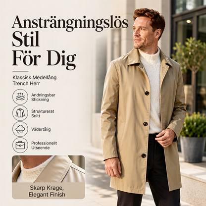 Herr minimalistisk enkärnig medellång kappa
