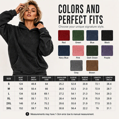 ⌛Tidsbegränsat erbjudande – Unisex-hoodie i avslappnad stil, oversized, med acid wash-effekt