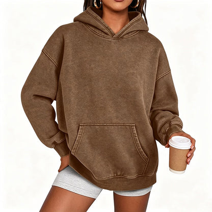 ⌛Tidsbegränsat erbjudande – Unisex-hoodie i avslappnad stil, oversized, med acid wash-effekt