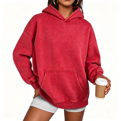⌛Tidsbegränsat erbjudande – Unisex-hoodie i avslappnad stil, oversized, med acid wash-effekt