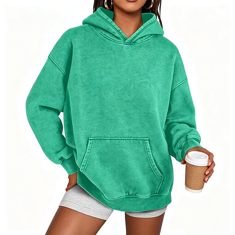 ⌛Tidsbegränsat erbjudande – Unisex-hoodie i avslappnad stil, oversized, med acid wash-effekt