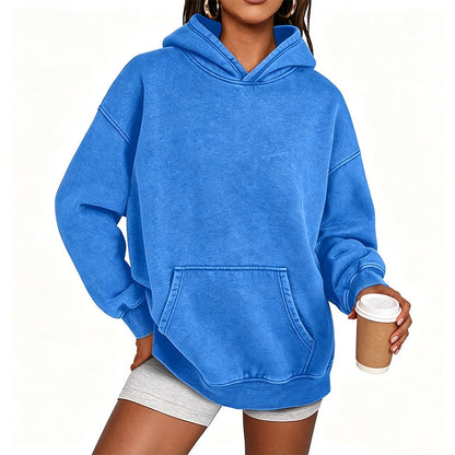 ⌛Tidsbegränsat erbjudande – Unisex-hoodie i avslappnad stil, oversized, med acid wash-effekt