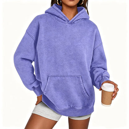 ⌛Tidsbegränsat erbjudande – Unisex-hoodie i avslappnad stil, oversized, med acid wash-effekt