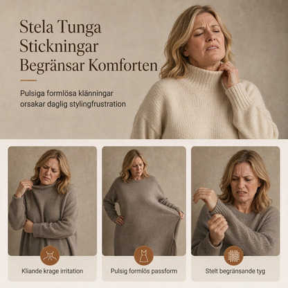 ✈️Fri frakt🔥 50 % RABATT UNDER BEGRÄNSAD TID! 👗 Oversize-tröjklänning med hög krage och volanger i tyll – varm, feminin och elegant ✨