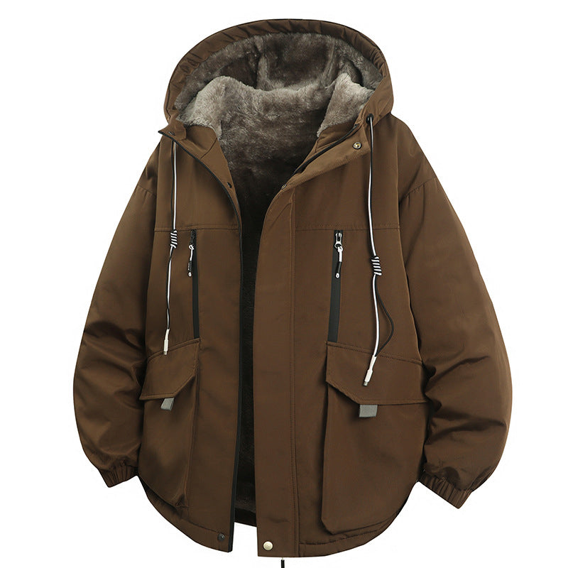 ✈️Fri frakt🎉 Nyhet! 🧥 Herrparkas med huva och mjukt foder – varm, bekväm och skyddar mot kyla, perfekt för höst och vinter. ✨