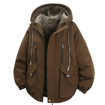 ✈️Fri frakt🎉 Nyhet! 🧥 Herrparkas med huva och mjukt foder – varm, bekväm och skyddar mot kyla, perfekt för höst och vinter. ✨