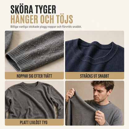 Herrtröja med långa ärmar, rund hals och tjockare jacquardmönster