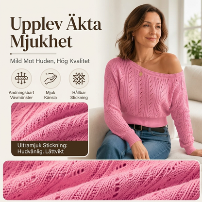 Kvinnors axelblottade korta sticktröja
