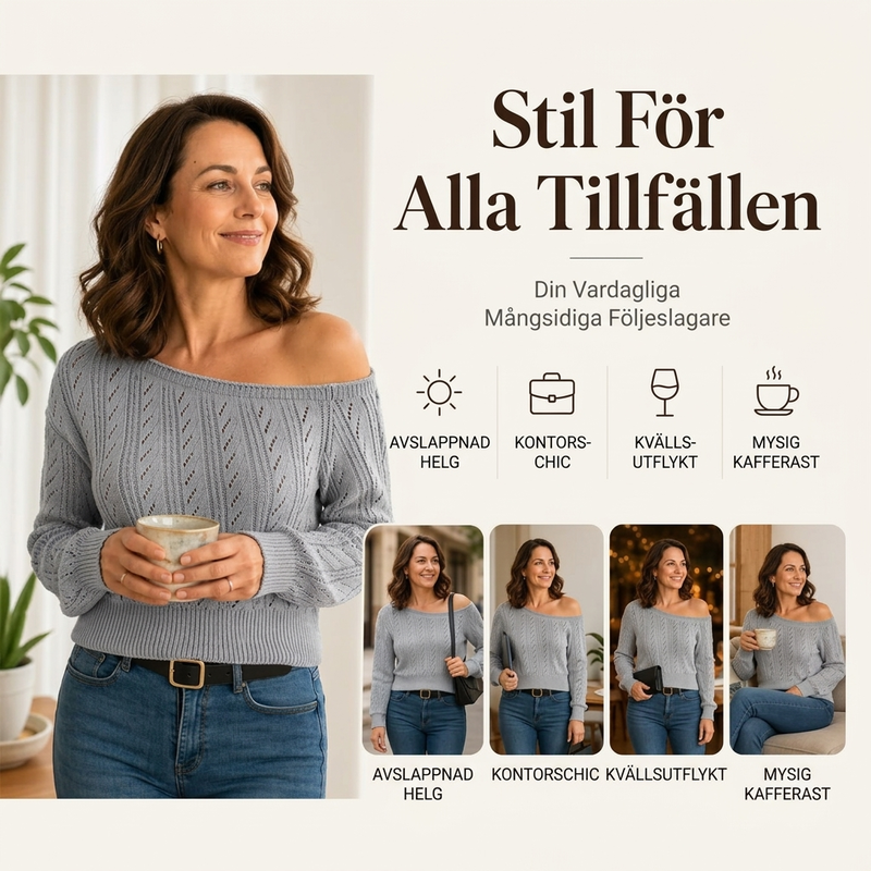 Kvinnors axelblottade korta sticktröja