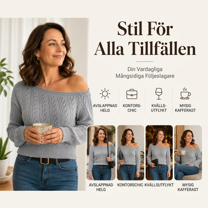 Kvinnors axelblottade korta sticktröja
