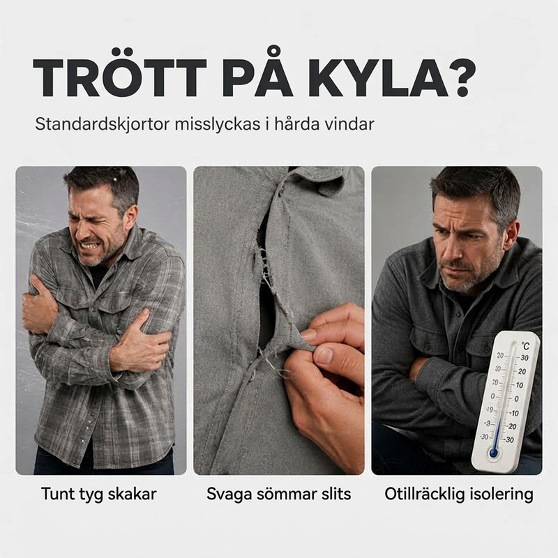 Varm skjorta i rutigt vinterskal för män – Slitstark, mjuk och tidlös med värmande fleecefoder 🧥❄️🔥