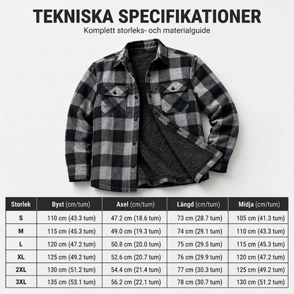 Varm skjorta i rutigt vinterskal för män – Slitstark, mjuk och tidlös med värmande fleecefoder 🧥❄️🔥