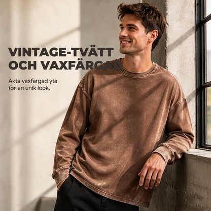 Vintagetvättad långärmad t-shirt