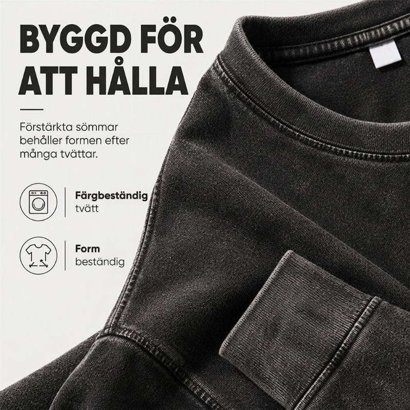 Vintagetvättad långärmad t-shirt